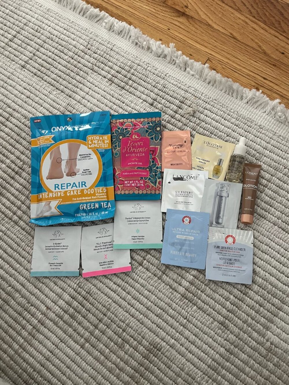 13 various beauty skincare serums mask samples and travel-size products